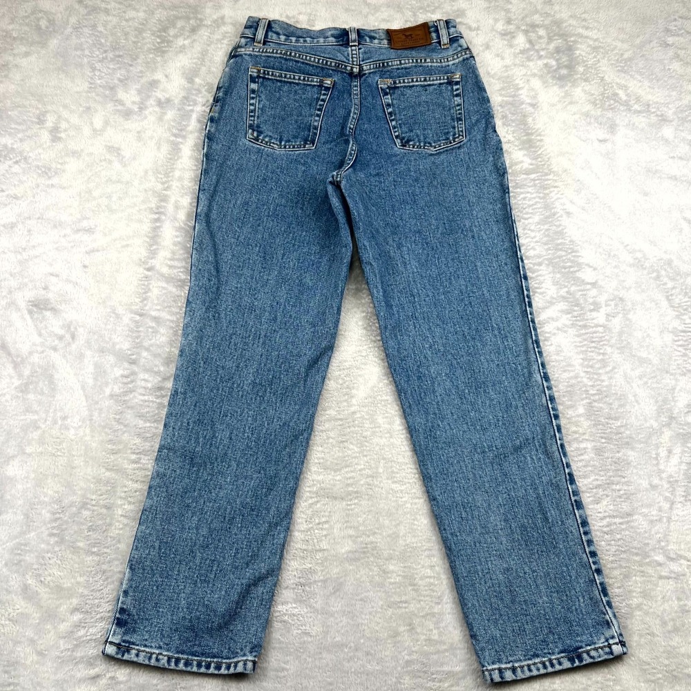 Vintage Lauren Ralph Lauren Jeans Womens 4 Petite Denim Wide Straight Leg - Picture 2 of 12